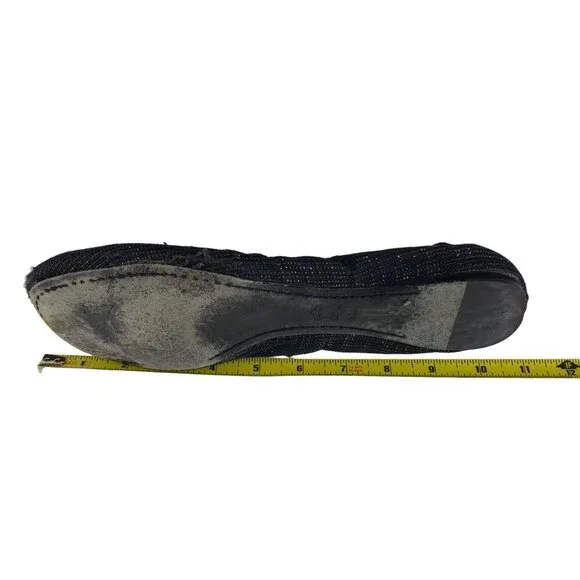 Tory Burch Caroline Arabia Black Elastic Flats 10M, Flaws - Picture 13 of 13